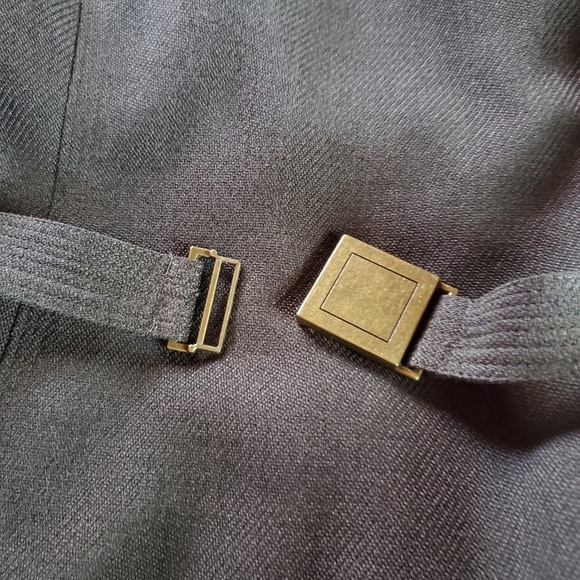 Tahari Arthur S Levine Olive Green Midi Dress Belted Short Sleeves Career Office - Picture 9 of 13